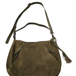 Elegant Olive Suede Shoulder Bag